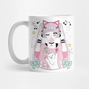 Anime style girl color pink Mug